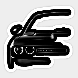 dodge challenger 2015, black shirt Sticker